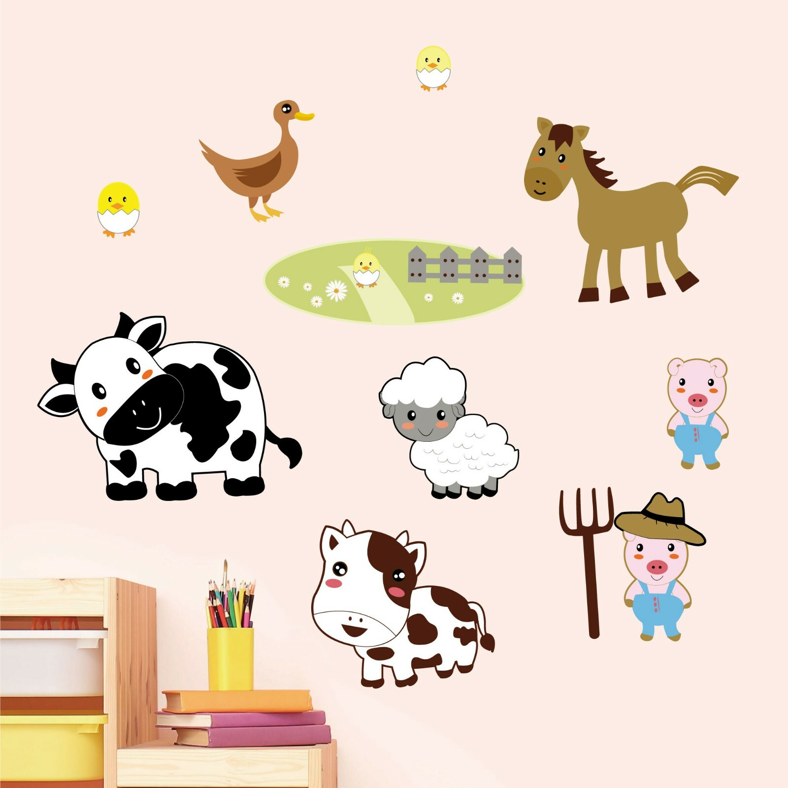 Farm Animals Fabric Wall Stickers – Non-Toxic, Removable Decals