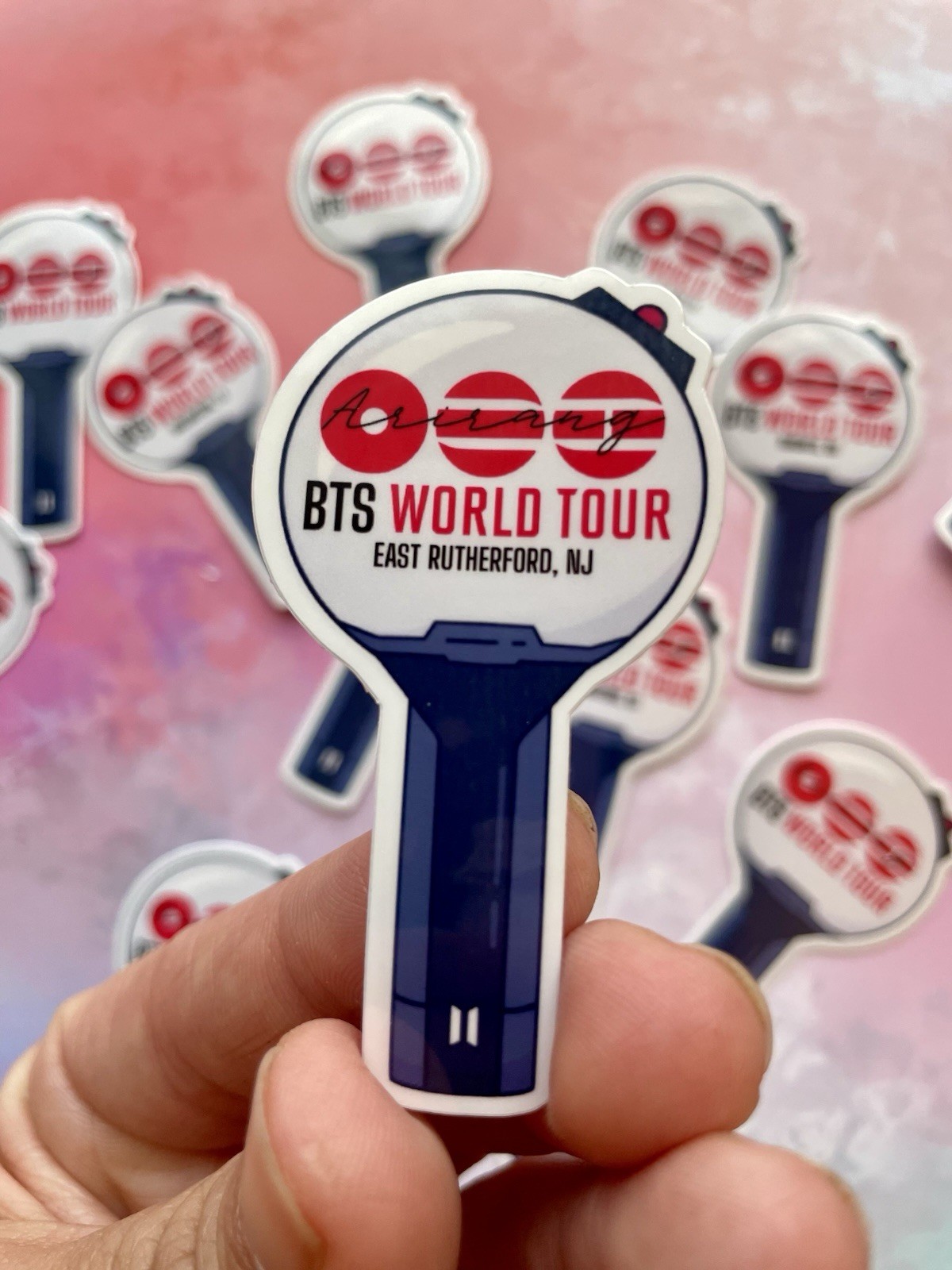 Pack of 36 BTS World Tour Vinyl Lightstick Stickers for Laptop, Phone, Bottle