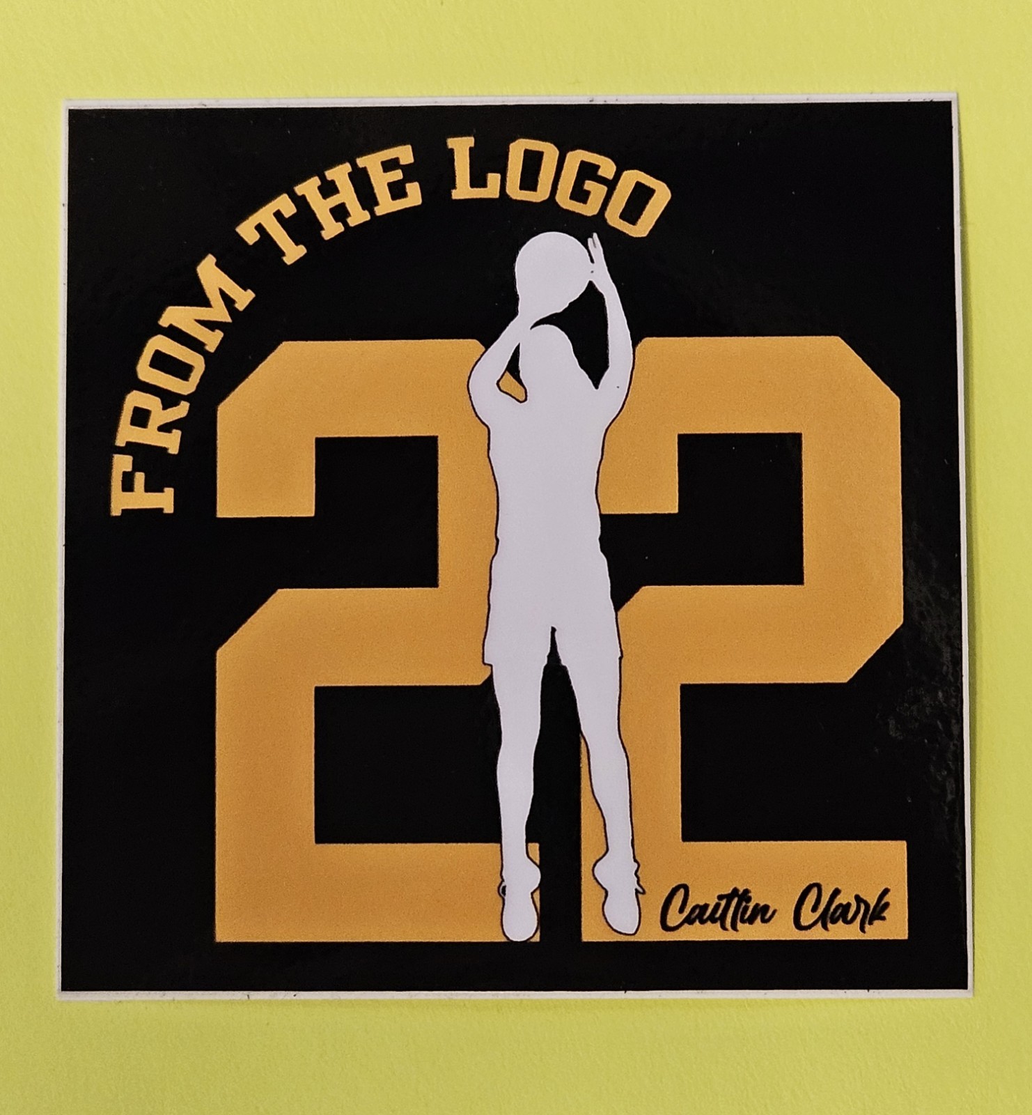 Caitlin Clark Custom Die-Cut Vinyl Sticker «From the Logo» #22 Glossy Waterproof