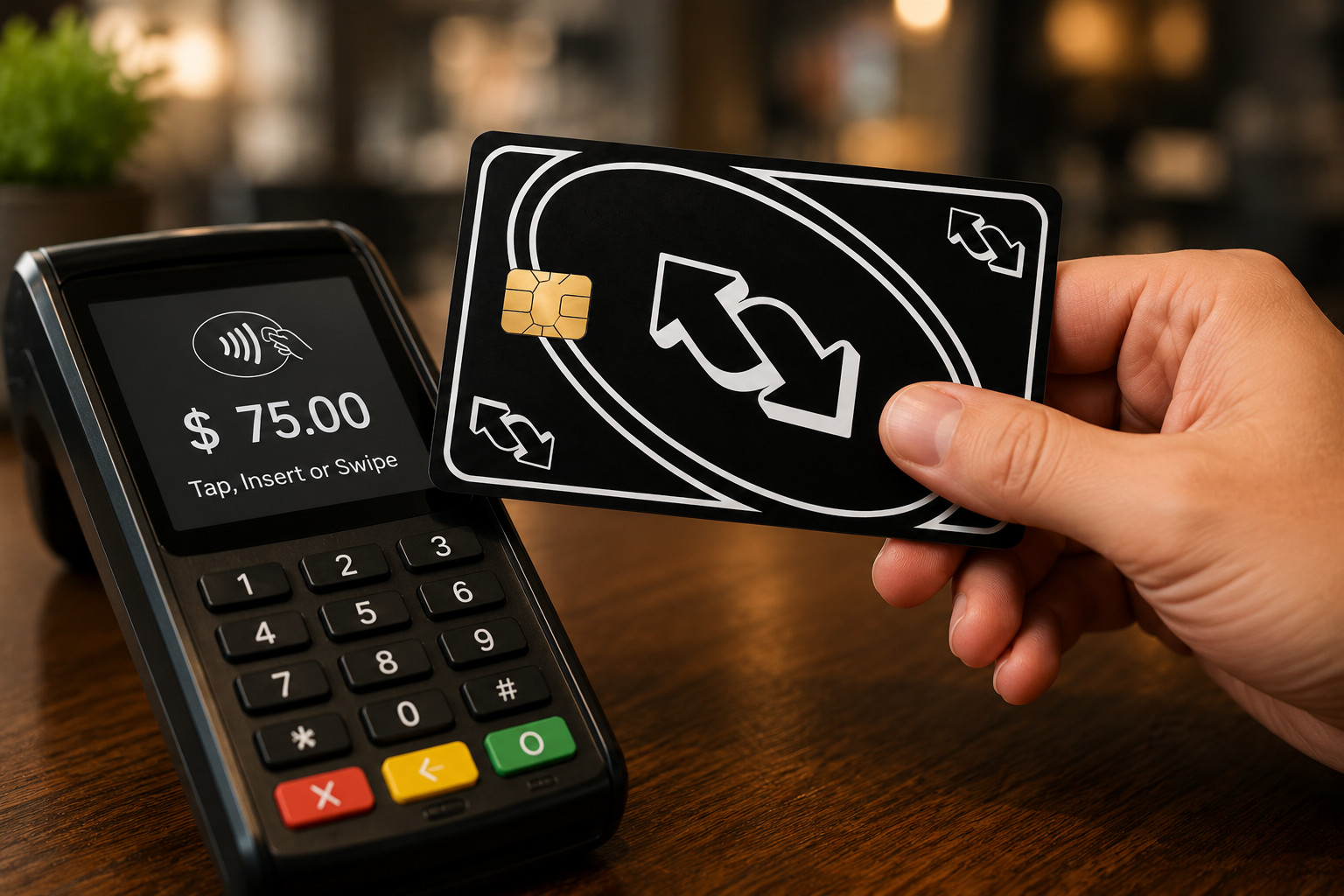 Black UNO Reverse Credit Card Skin Debit Card Vinyl Sticker Wrap