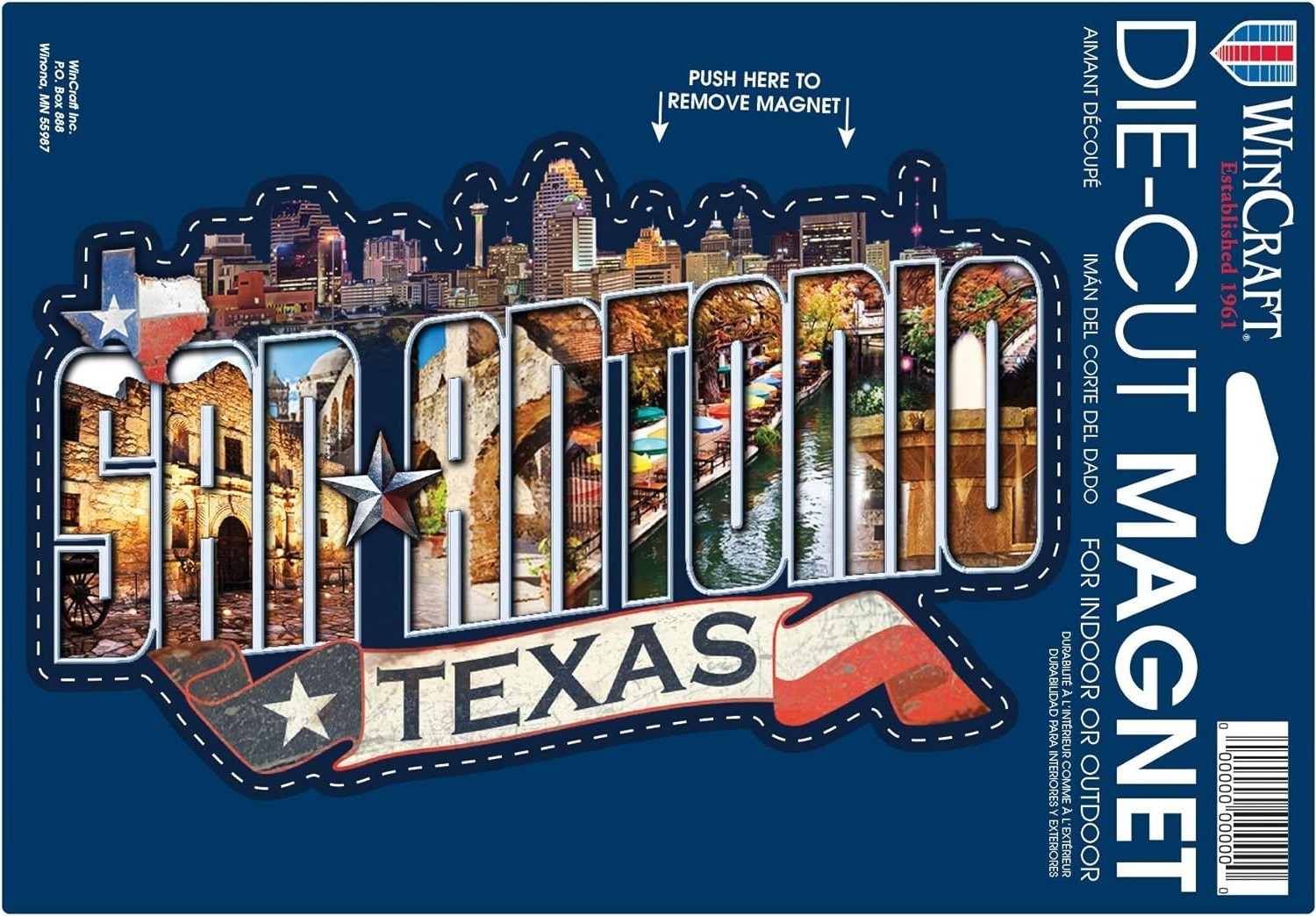 San Antonio Texas Wincraft Die Cut Magnet On 6″ x 9″ Sheet NEW!