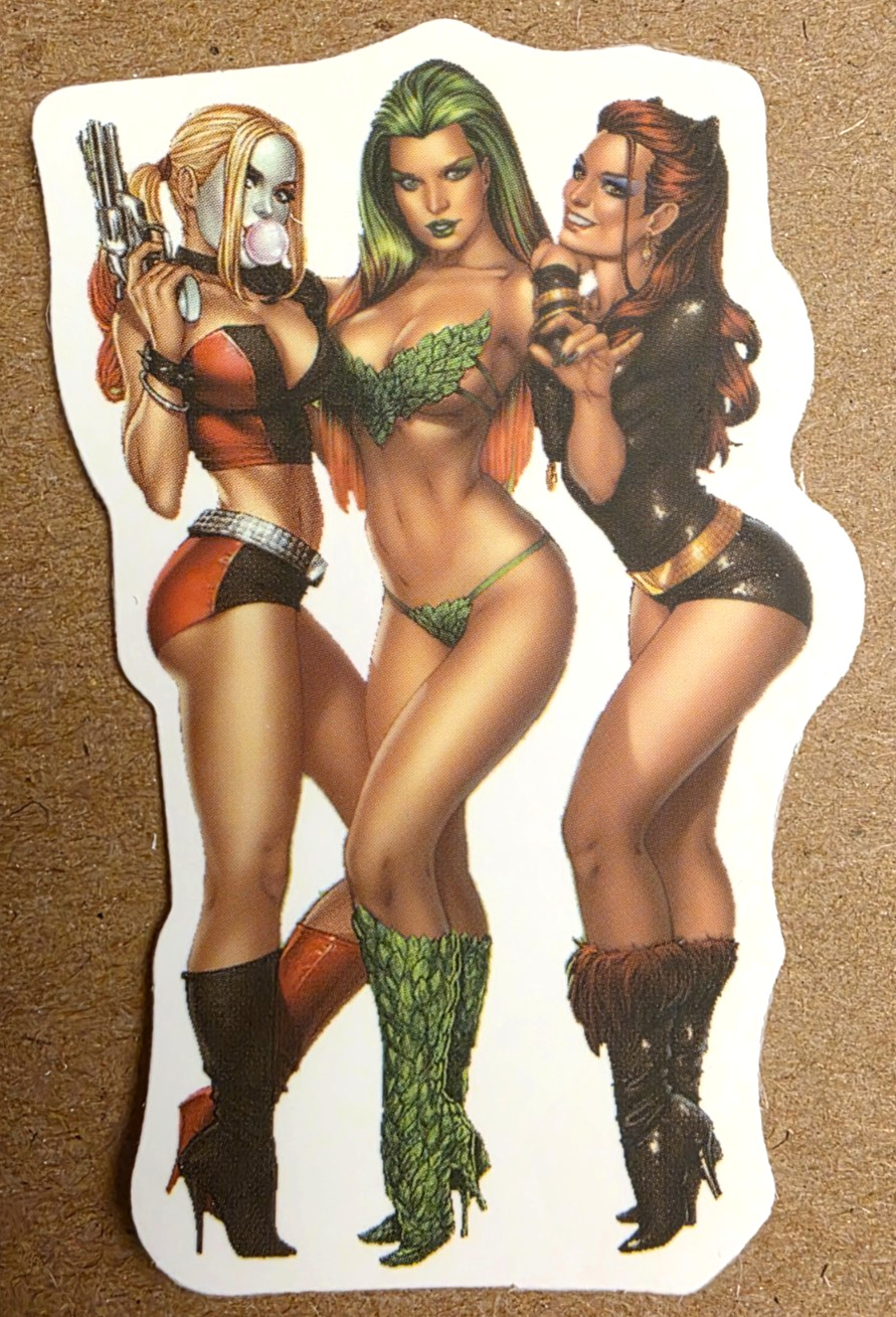 Harley Quinn Poison Ivy Catwoman Sticker Suicide Squad DC Comics Anime Manga Art