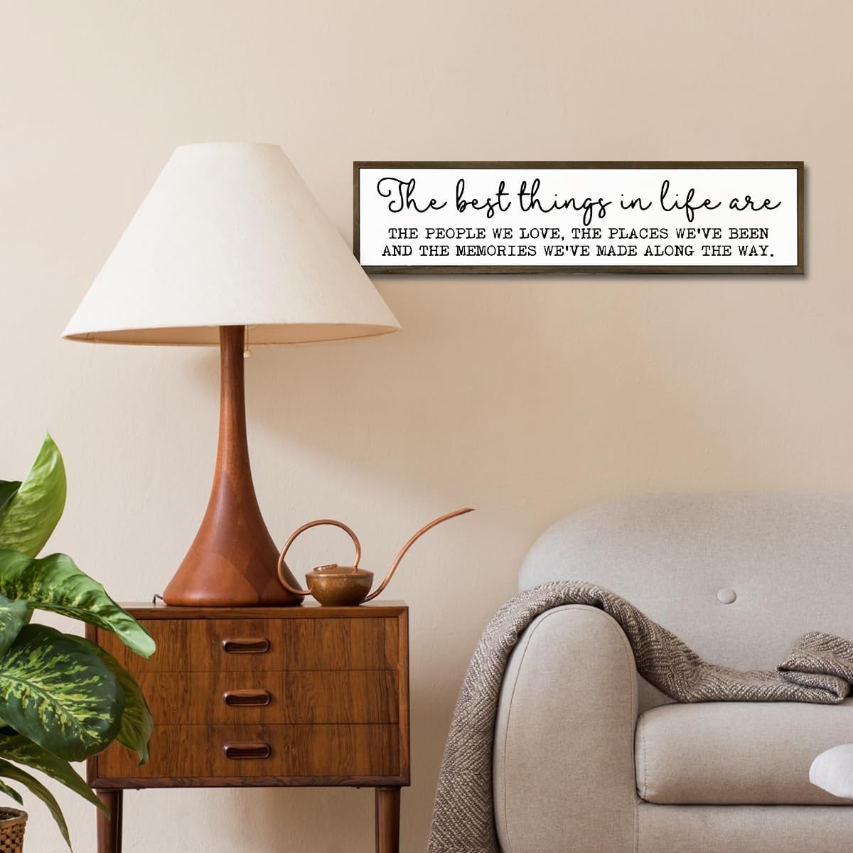 Elegant Pine Wood Box Sign for Home Decor – Love & Family Theme 17.8×4