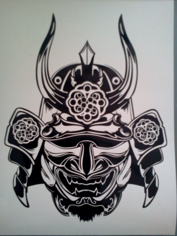 Warrior Samurai Mask Wall Art Vinyl Sticker Decals