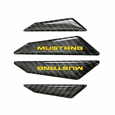Ford Mustang in Yellow Real Black Carbon Fiber Door Edge Guard Decal