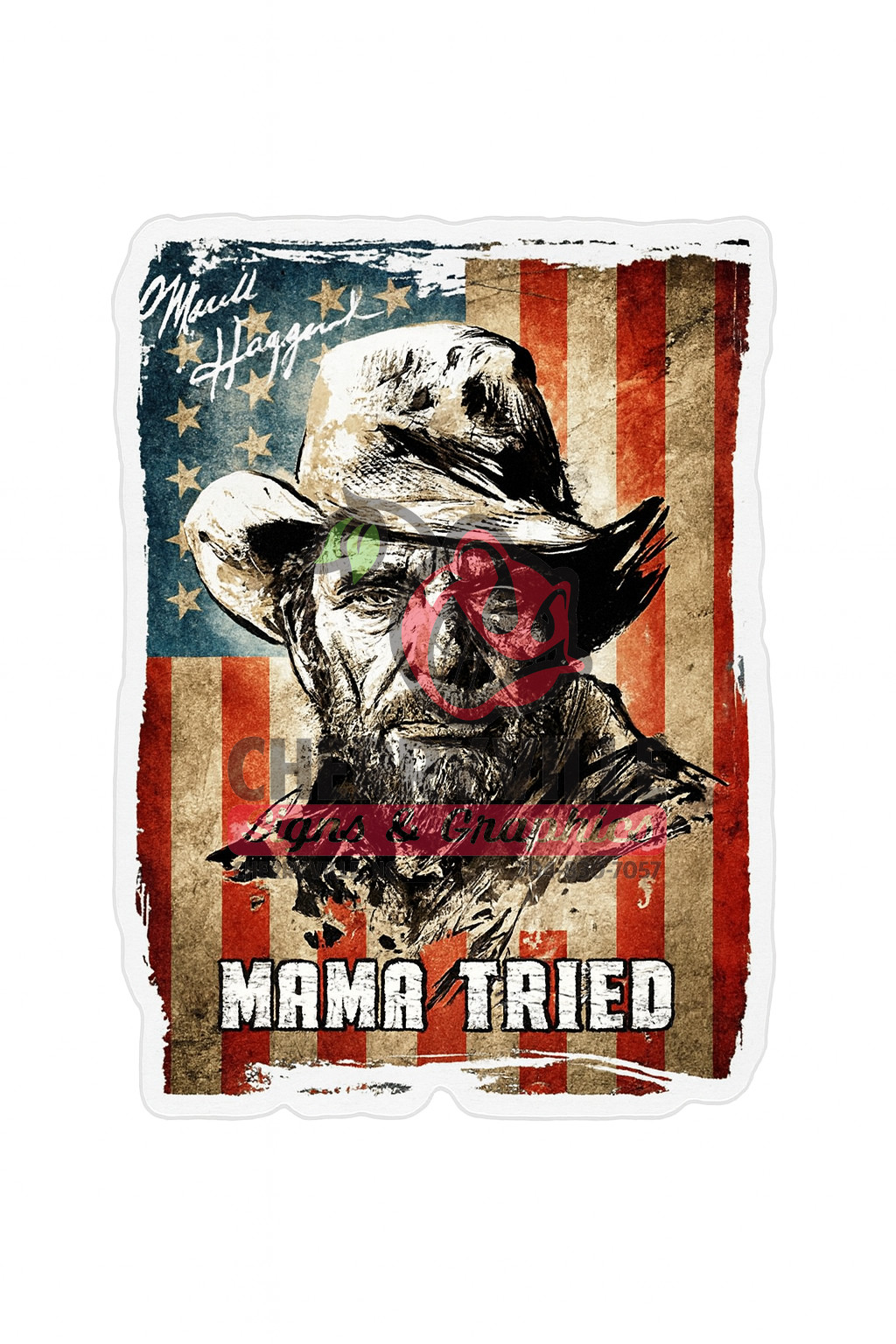MAMA TRIED MERLE HAGGARD DECALs Sticker Decal Car Window Bumper Laptop Toolbox
