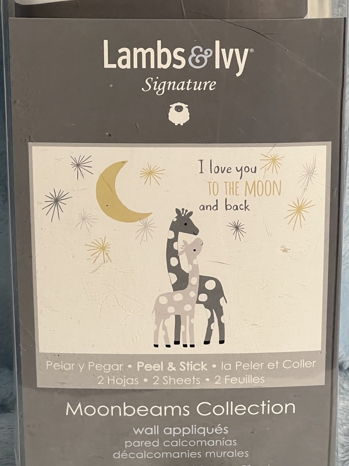 Lambs & Ivy Signature Moonbeams “Love You To…” Giraffe Wall Decals Peel & Stick