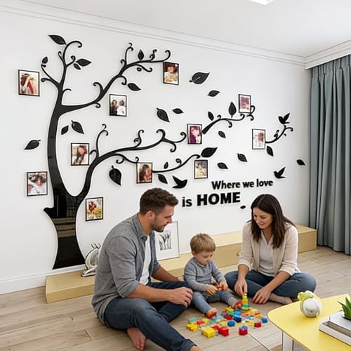 DIY Family Photo Frame Tree Wall Decal Black Right