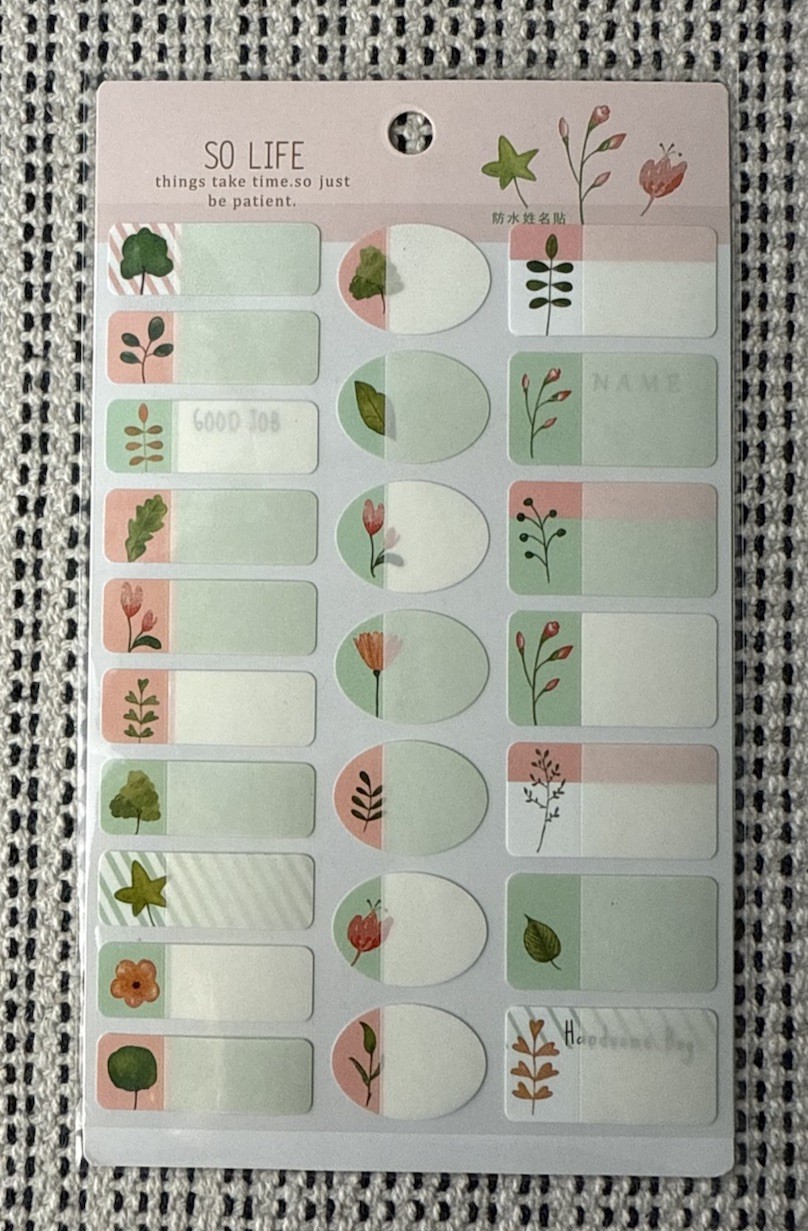 NEW 2Pk 49Pcs Flower Fruits Blank Name Tag Label Tab Stickers Book Bottle Etc