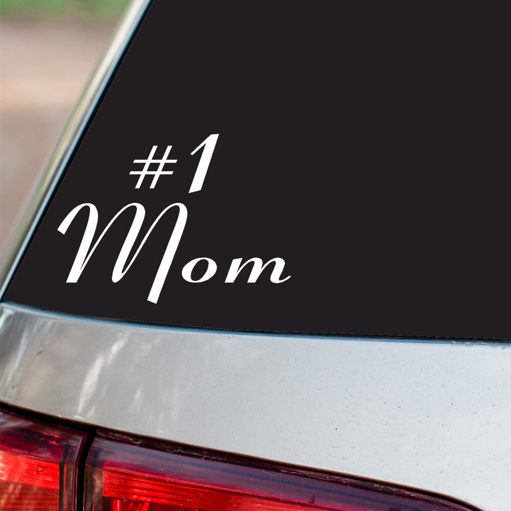 Number 1 Mom Sticker All size regular & Chrome Mirror Vinyl Colors