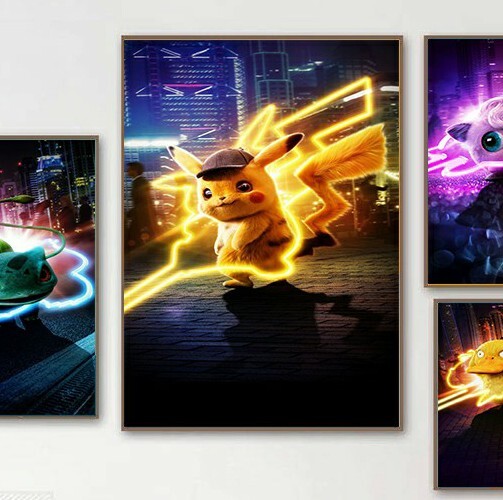 Detective Pikachu Poster Canvas Without Frame Pokémon 60×80 Cm Decoration