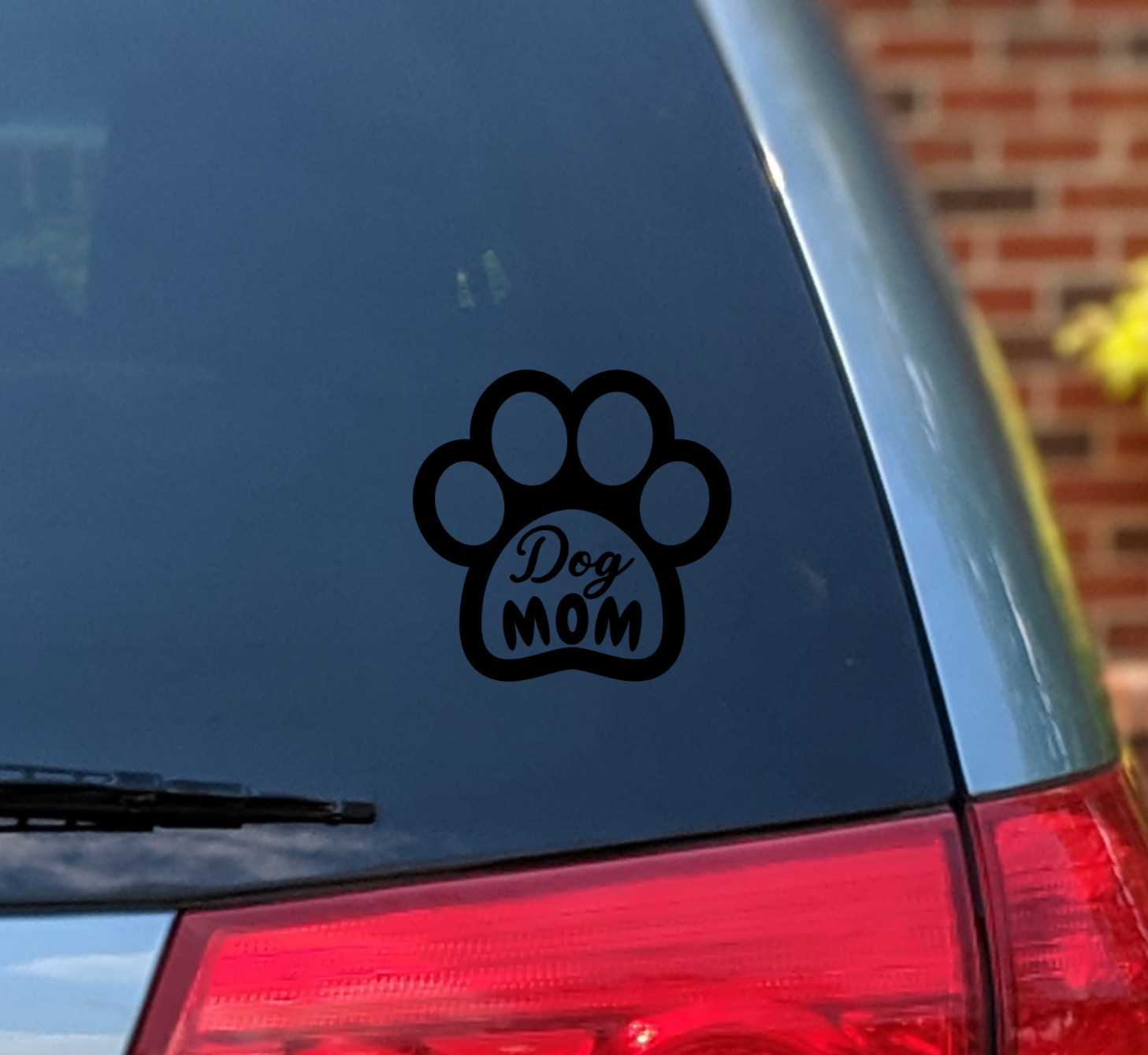 Dog Mom Paw Permanent Decal | For Cars, Water Bottles, Laptops | Cut in Home