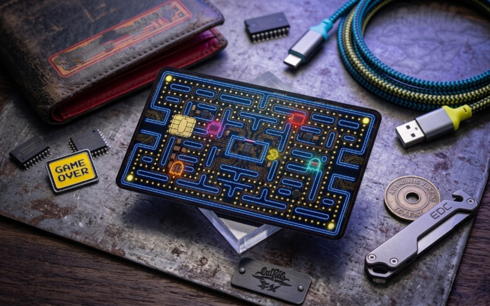 Cyber Maze Neon Circuit – Premium Credit Card Skin