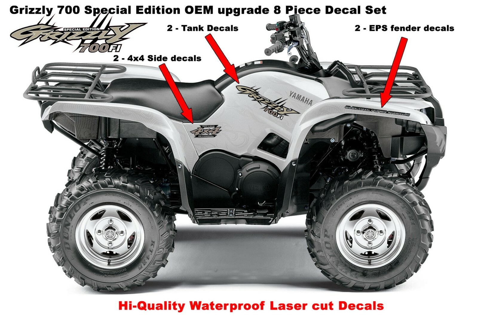 Yamaha Grizzly 700 Special Edition OEM ATV Upgrade Decal Sticker Kit