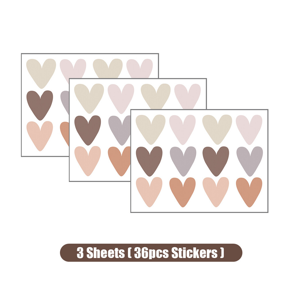 36pcs Hearts Creative Door Wall Decal Sticker For Children Baby Girls Boys Room