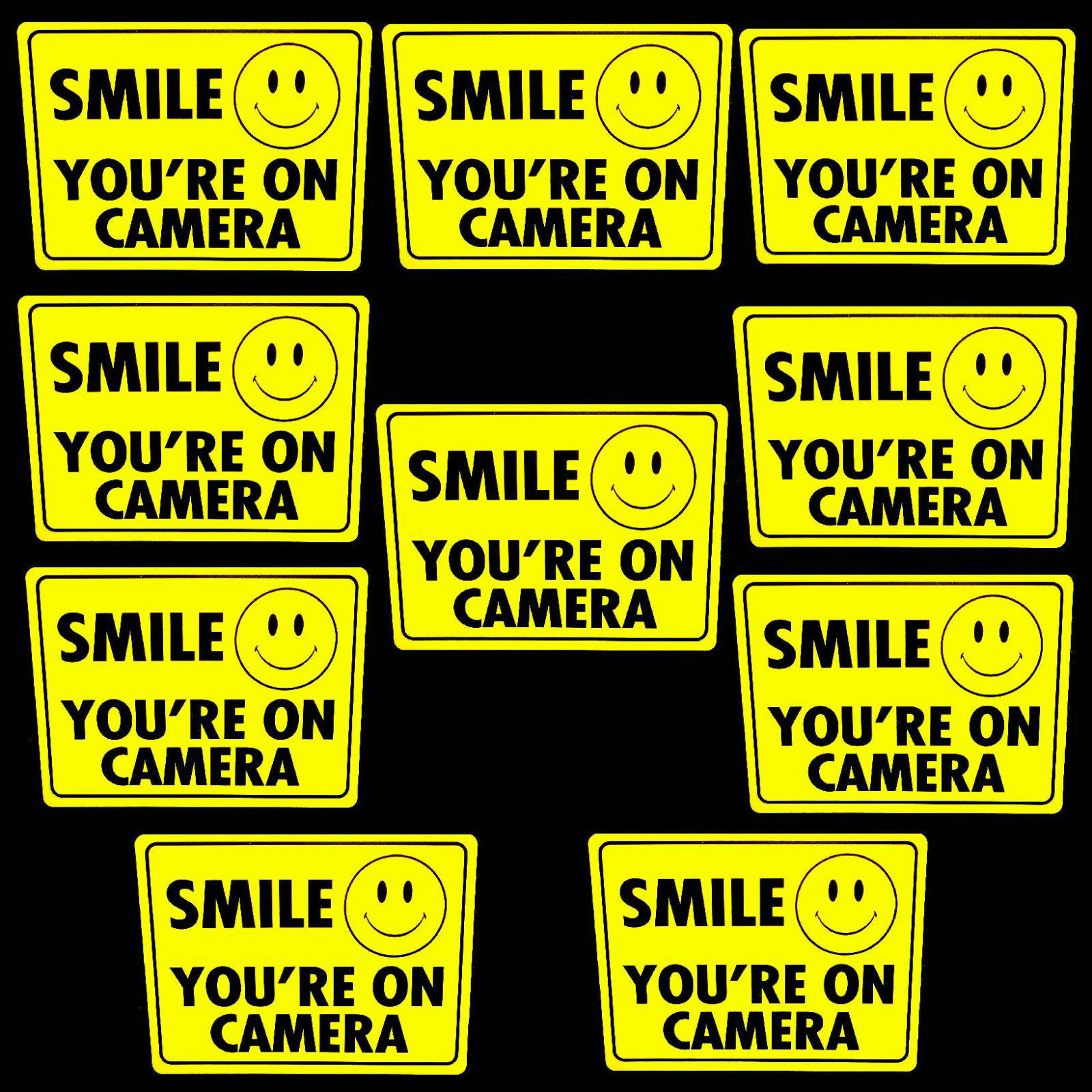 SECURITY WARNING STICKER YELLOW SIGN VIDEO SURVEILLANCE SYSTEM IN USE HOME STORE