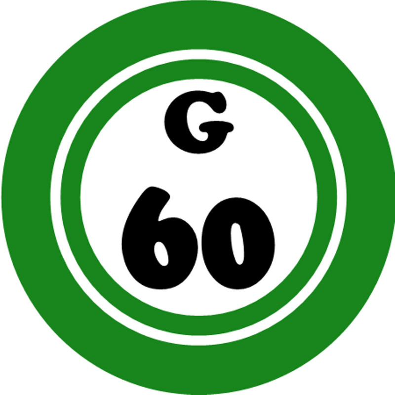 G 60 G60 Bingo Ball – 10 Pack Circle Stickers 3″ x 3″ – Hobby Number Board Lucky