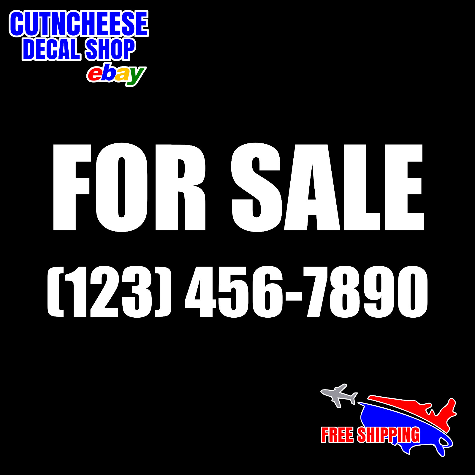 FOR SALE SIGN – Custom Vinyl Decal Sticker For Car Windows and All Auto