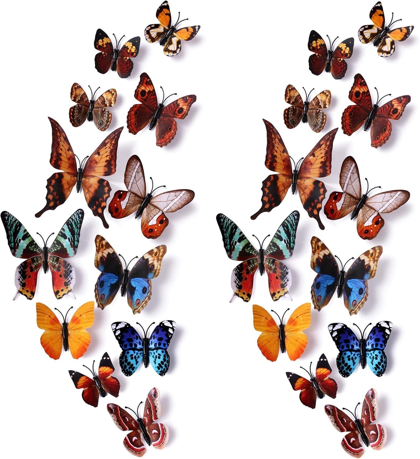 24pcs 3D Vivid Special Man-Made Lively Butterfly Wall Stickers Removable Butt…