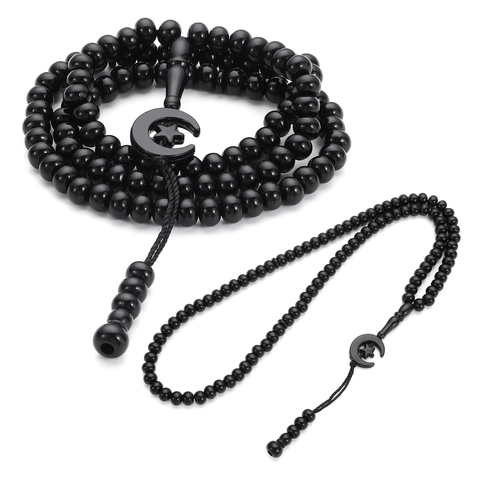 2 Pack Prayer Beads, Muslim Tasbih 99 Beads Allah & Muhammad Islamic Prayer R…