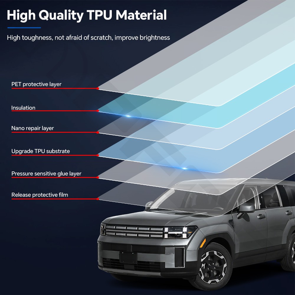 8.5Mil TPU PPF Paint Protection Film Clear Bra Kit For Hyundai Santa Fe 24-25