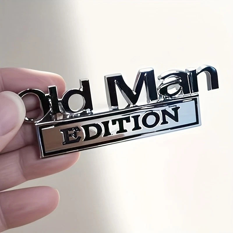 1/2PCS Metal Old Man Edition Emblem 3D Badge for Universal Car Truck ChroCW