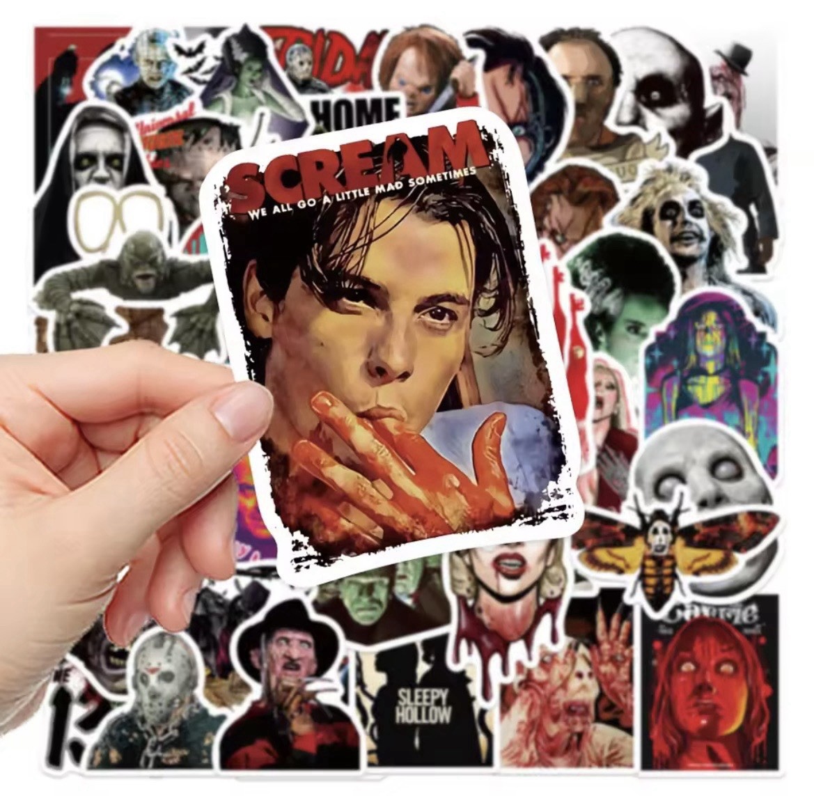 Horror Films Movie Stickers 50pk Mix Scary Killer Random Stickers FREE SHIPPING