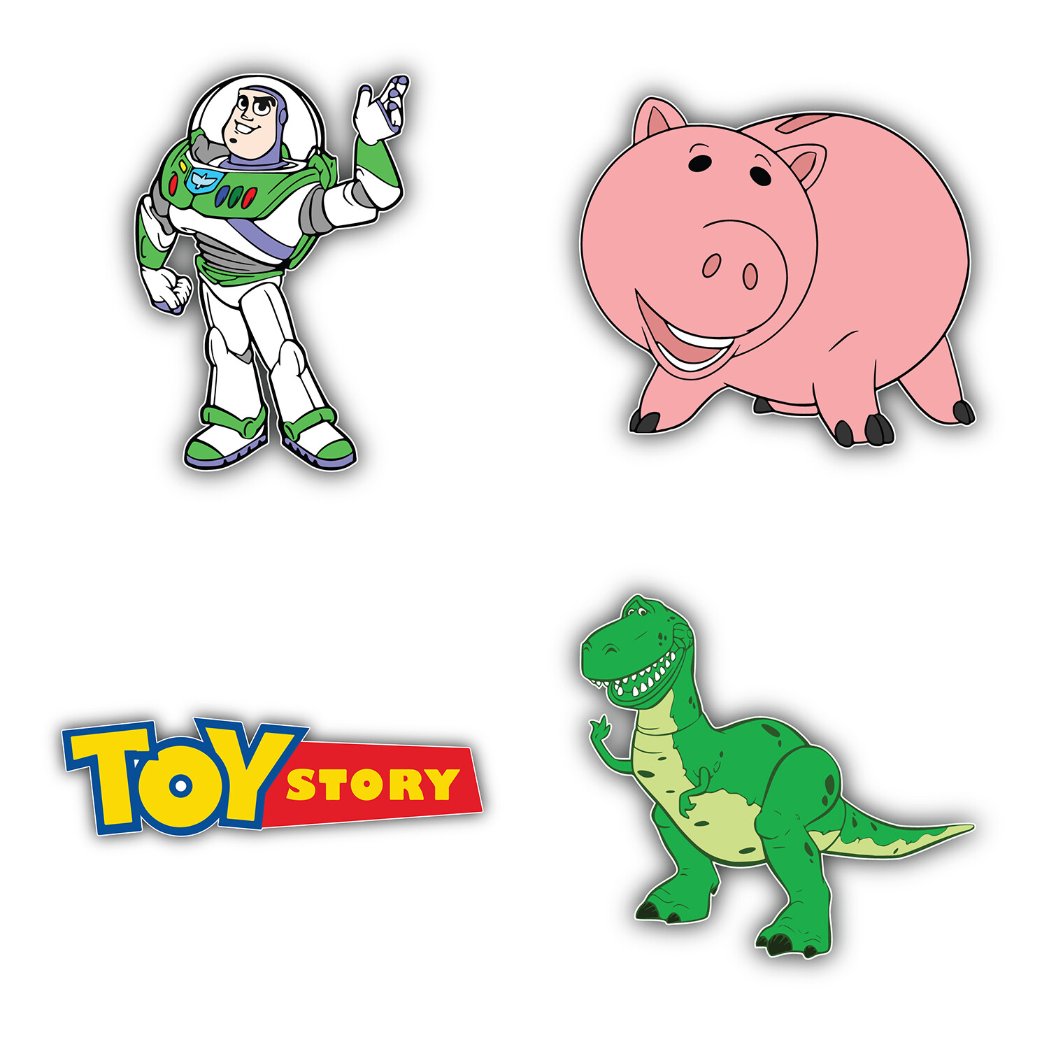 Toy Story Cartoon Set Of 4 Vinyl Sticker Decal – 5» longer side ID:2