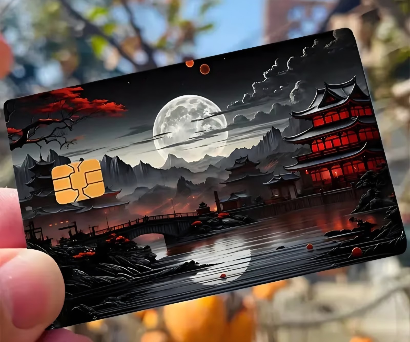 Water Moon Reflecting Design Debit Credit Bank Card Skin Sticker NEW