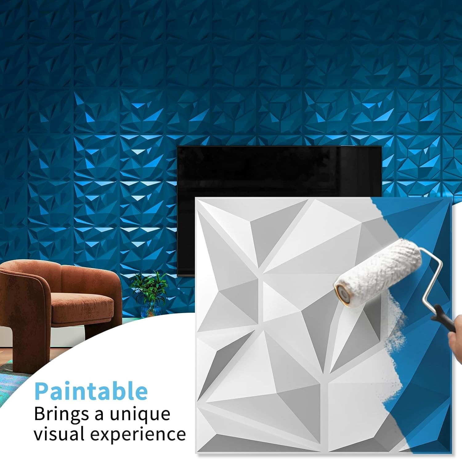 Versatile 20 Pack 3D Wall Panels in Frost White – 19 Sq. Ft. Coverage Included