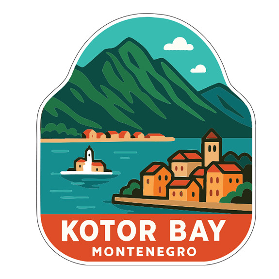 Kotor Bay Montenegro Sticker Decal Vinyl Die-Cut Symbolic Landmark Design