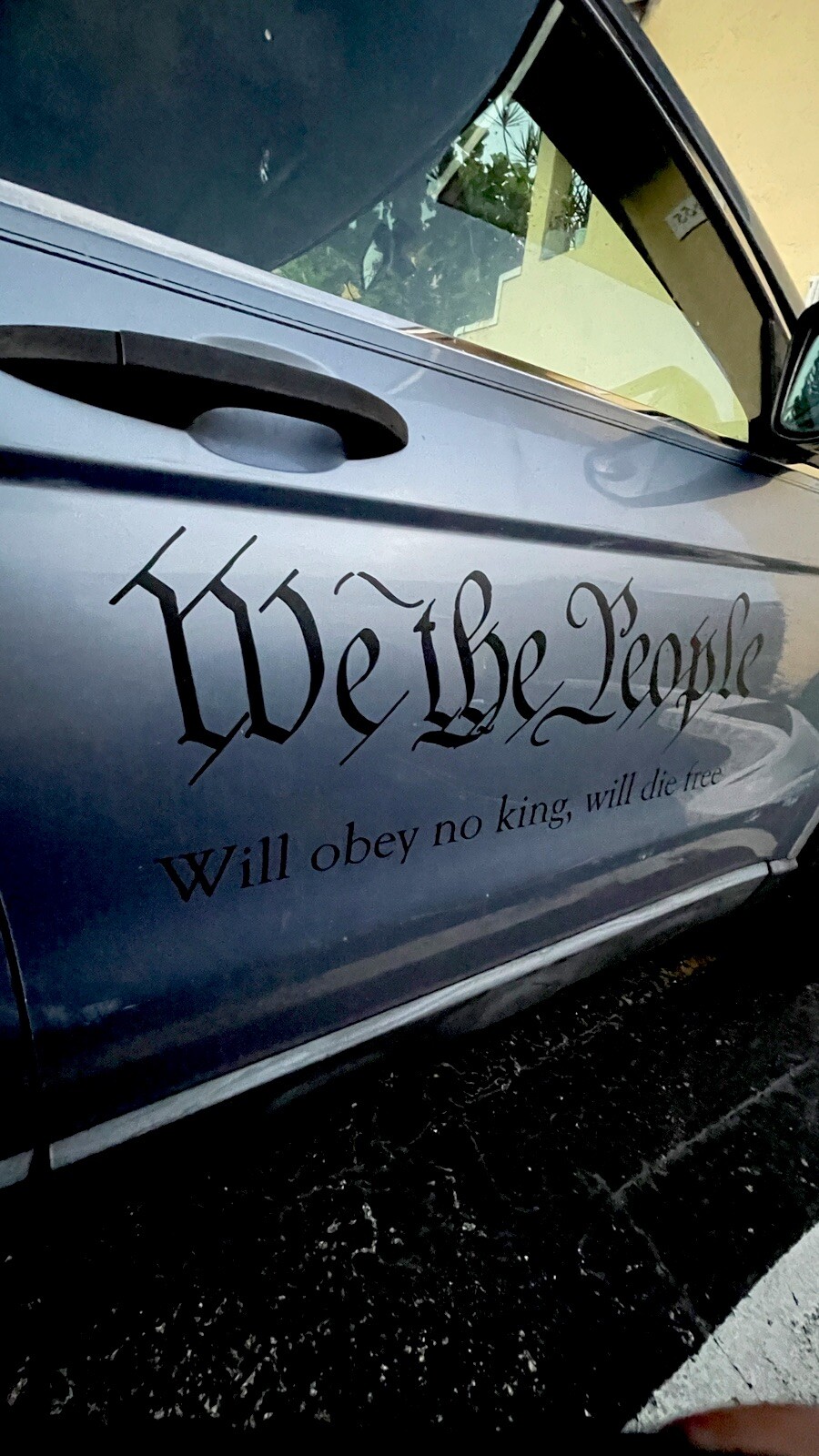 «We the people» Vinyl high tack sticker with original caligraphy from the const