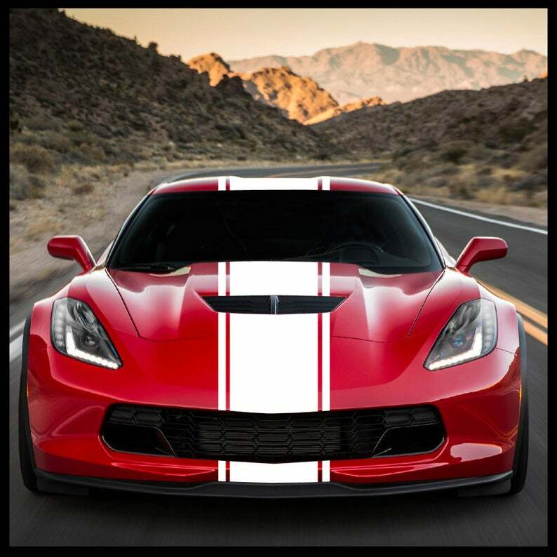 Racing Stripe Decal Automotive Hood Sticker Truck Motorcycle RV’s Vinyl – 72″