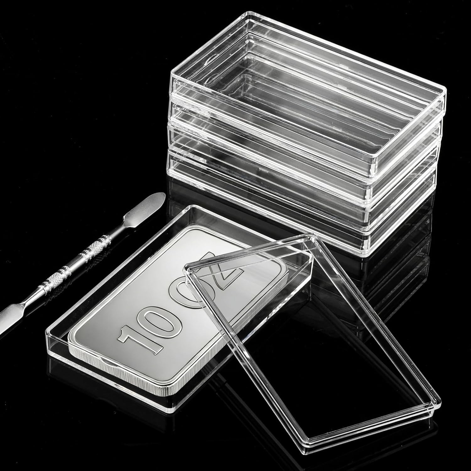 10Oz Silver Bar Holder – 5Pcs Capsule Storage Container for 10 Ounce Bars