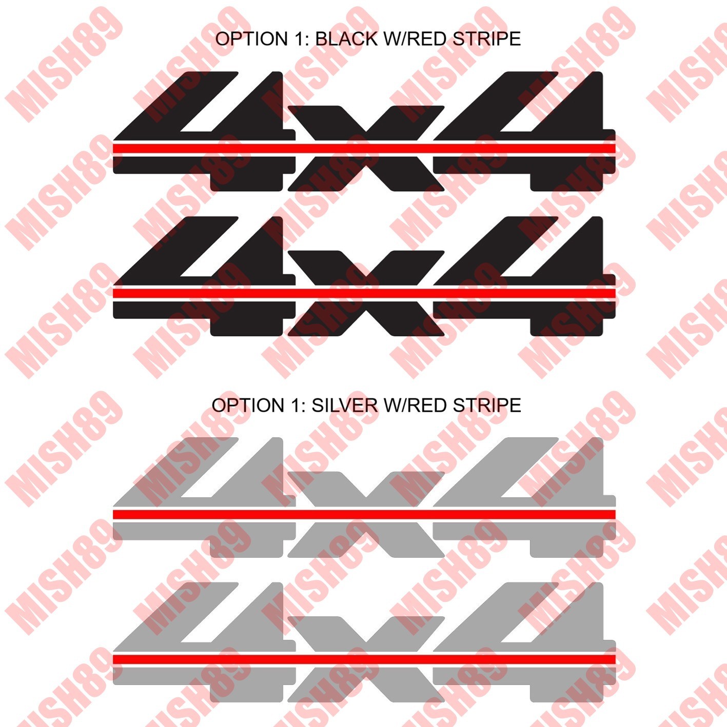 4×4 Decals 4×4 Lined Chevy Silverado Stickers GMC C/K 1500 2500 Trucks Any Size