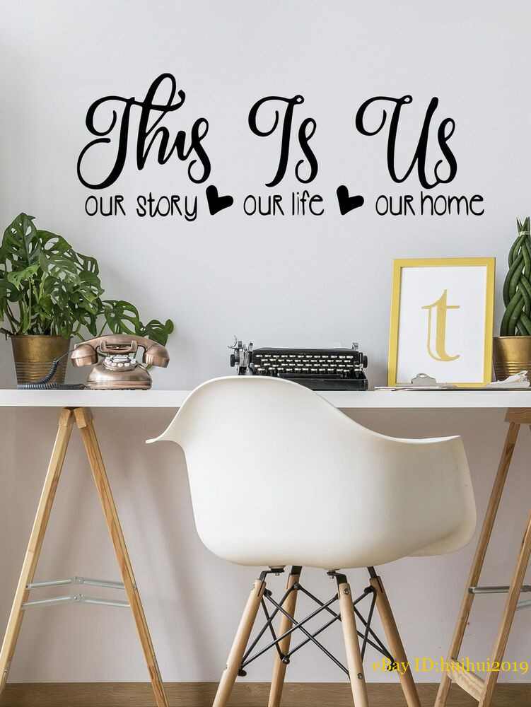 Slogan Graphic Wall Sticker This Is Us Adhesive Removable Wall Art Sticker 3D