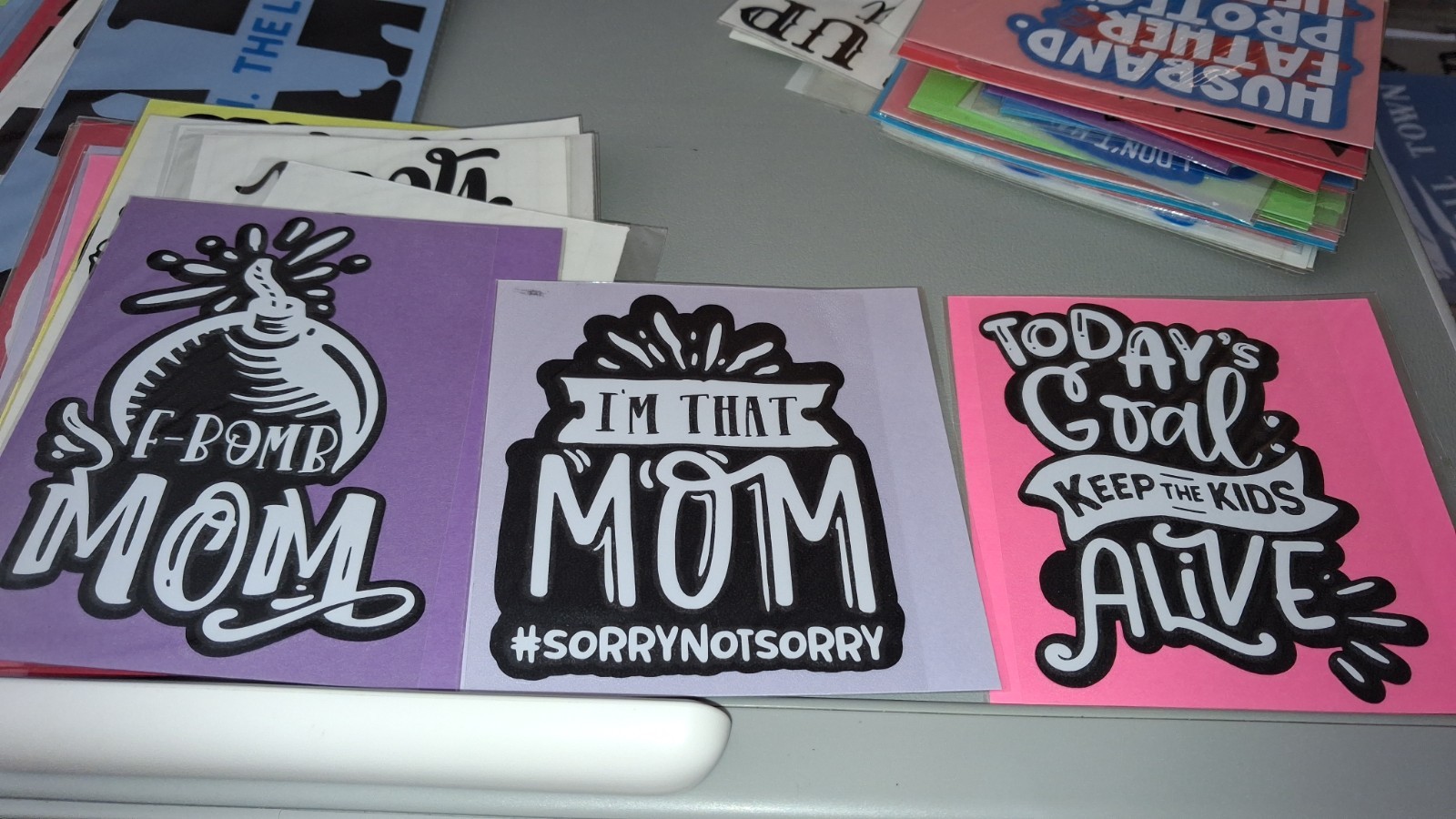 Assorted Humorous Quote Vinyl Decal Sticker Lot, Sarcasm, Multicolor