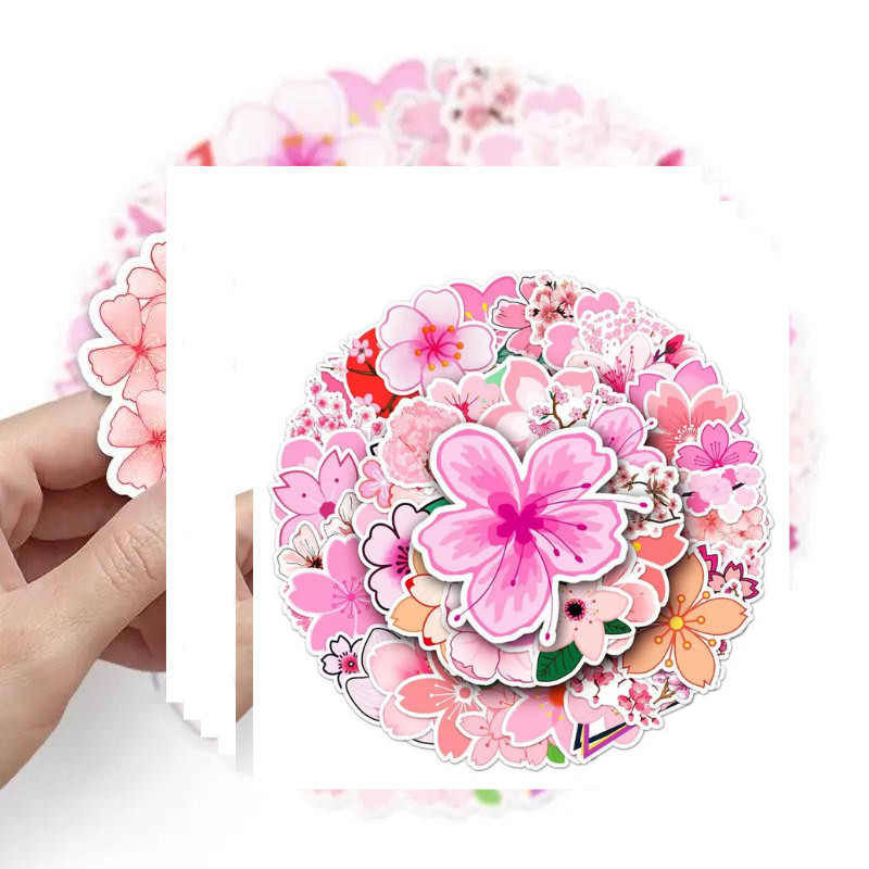 Cherry Blossom Stickers – Waterproof Vinyl Decals for Laptop, Planner 10/20/30PC