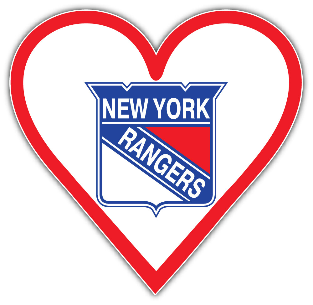 New York Rangers Heart NHL Sport Car Bumper Sticker Decal «SIZES»