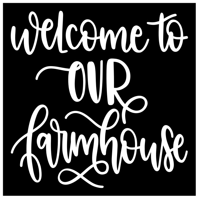 WELCOME TO OUR FARMHOUSE CUSTOM VINYL DECAL 8″ GLASS BLOCK FARM PRIMITIVE DECOR