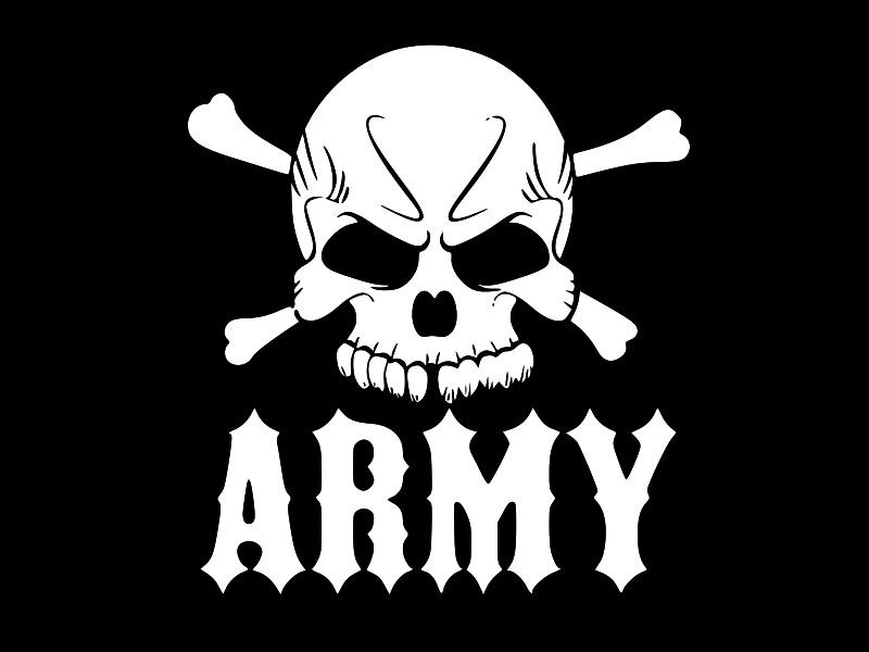 ARMY SKULL AND BONES Veteran Vinyl Decal Car Sticker Truck CHOOSE SIZE COLOR