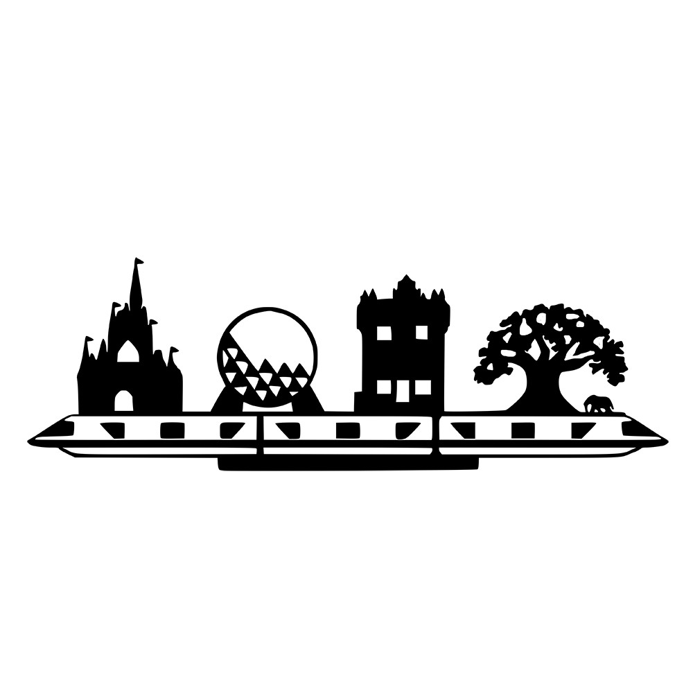 6″ Walt Disney World 4 Parks Monorail Magic Kingdom Vinyl Decal Sticker