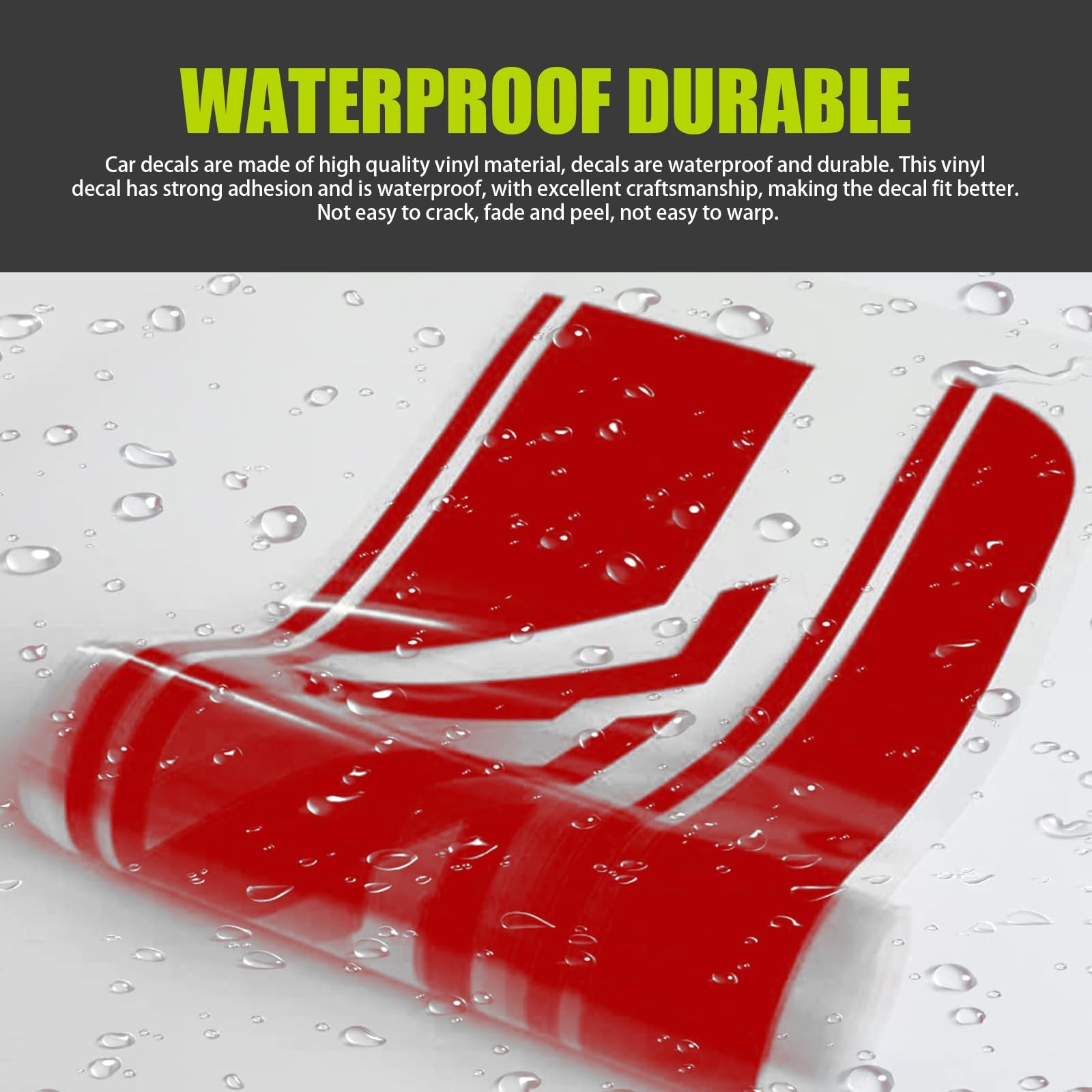 2Pcs Red Car Side Skirt Decals 88.58″ Long Stripe Stickers Universal