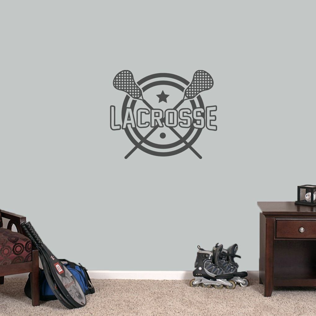 Lacrosse Wall Decal – Sports, Teams, Athlete, Kids, Teens, Bedroom, Man Cave