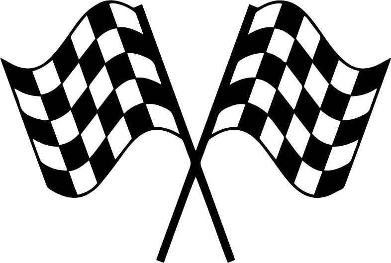 Racing Finish Line Flags Decal Sticker Car Race Track Checkered Wave Win Summer