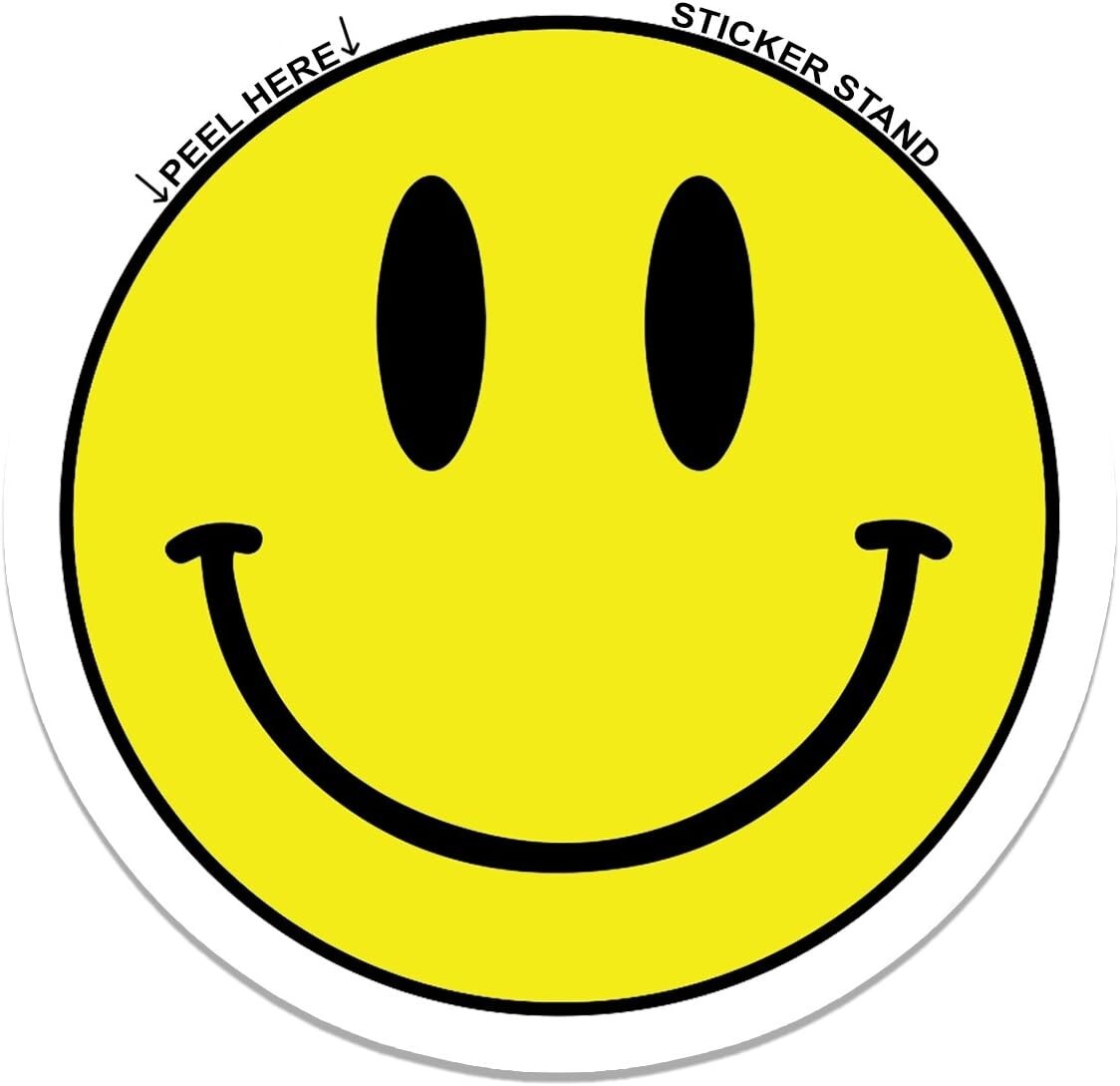 Smiley Face car Bumper Sticker Decal 4″ x 4″