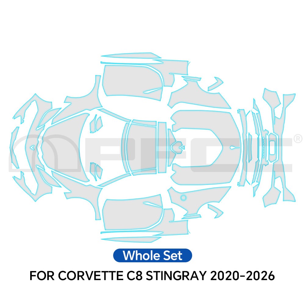For Corvette C8 Stingray 2020-2026 Full Car Precut Paint Protection Film PPF TPU