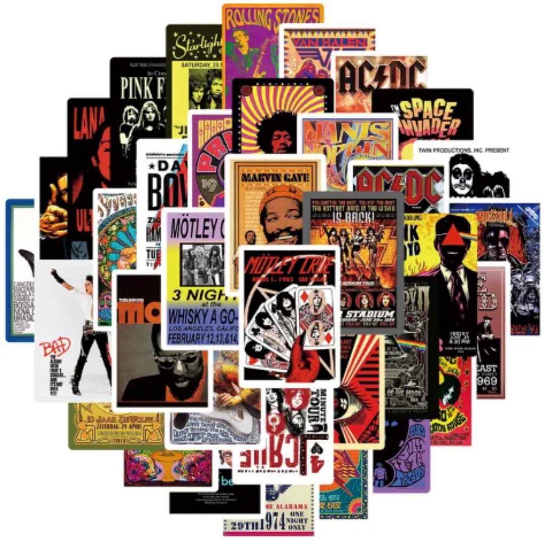 10 PCS Rock Pop Music Poster Stickers BRAND NEW