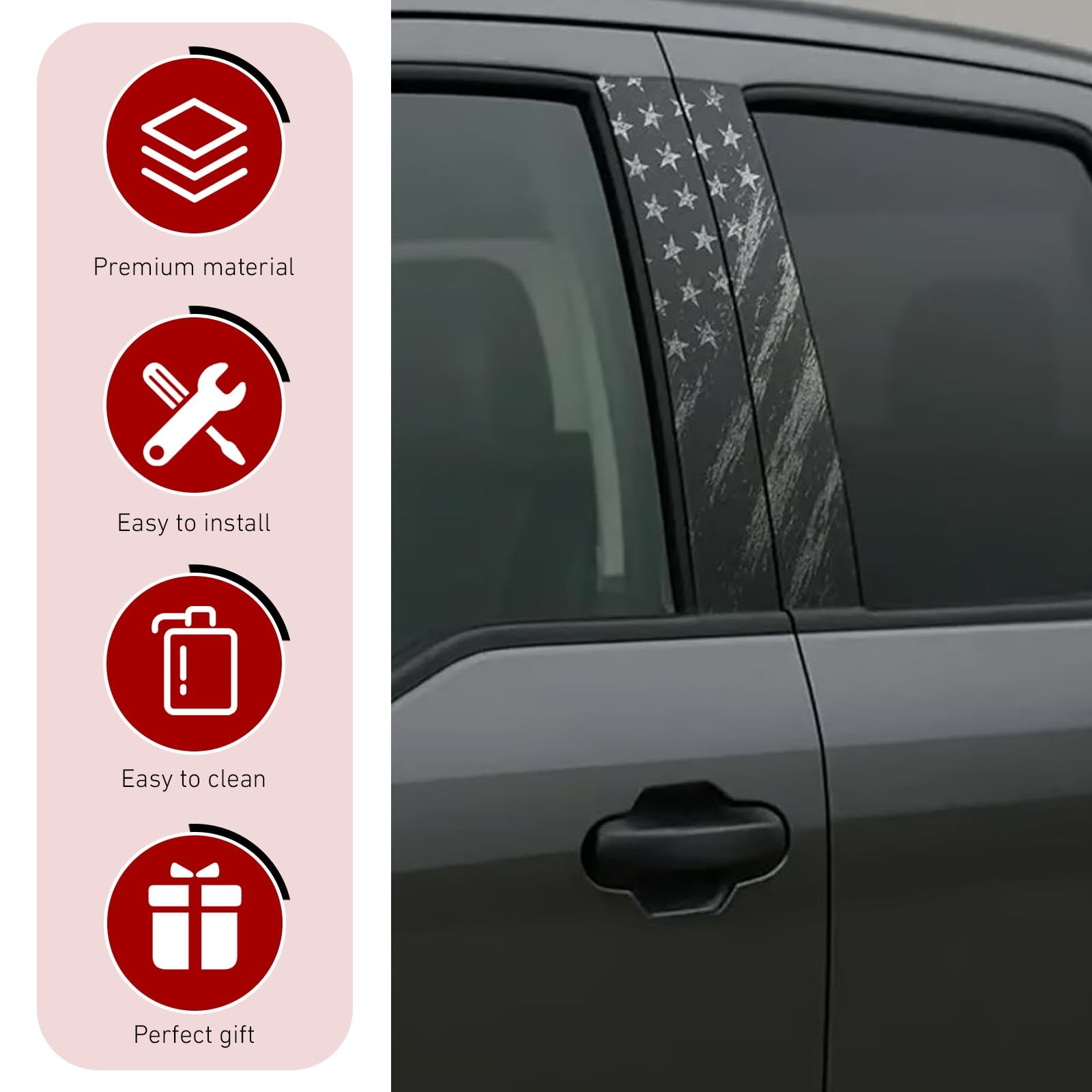 2PCS Car B Pillar Stickers, Waterproof Scratch-resistant Vehicle Pillar Prote…