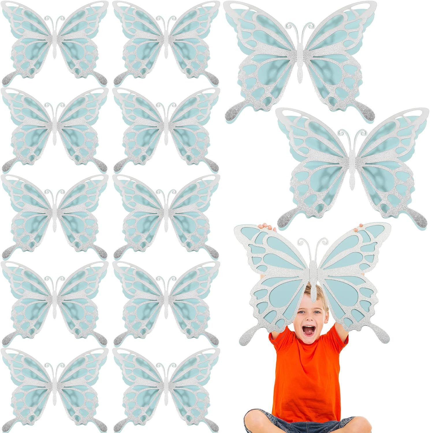 12 Pcs 3D Large Butterfly Party Decoration 12 Inch 10 Inch Big Butterfly Centerp